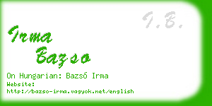irma bazso business card